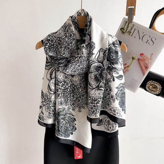 Spring And Summer New Silk Satin Sunscreen Scarf