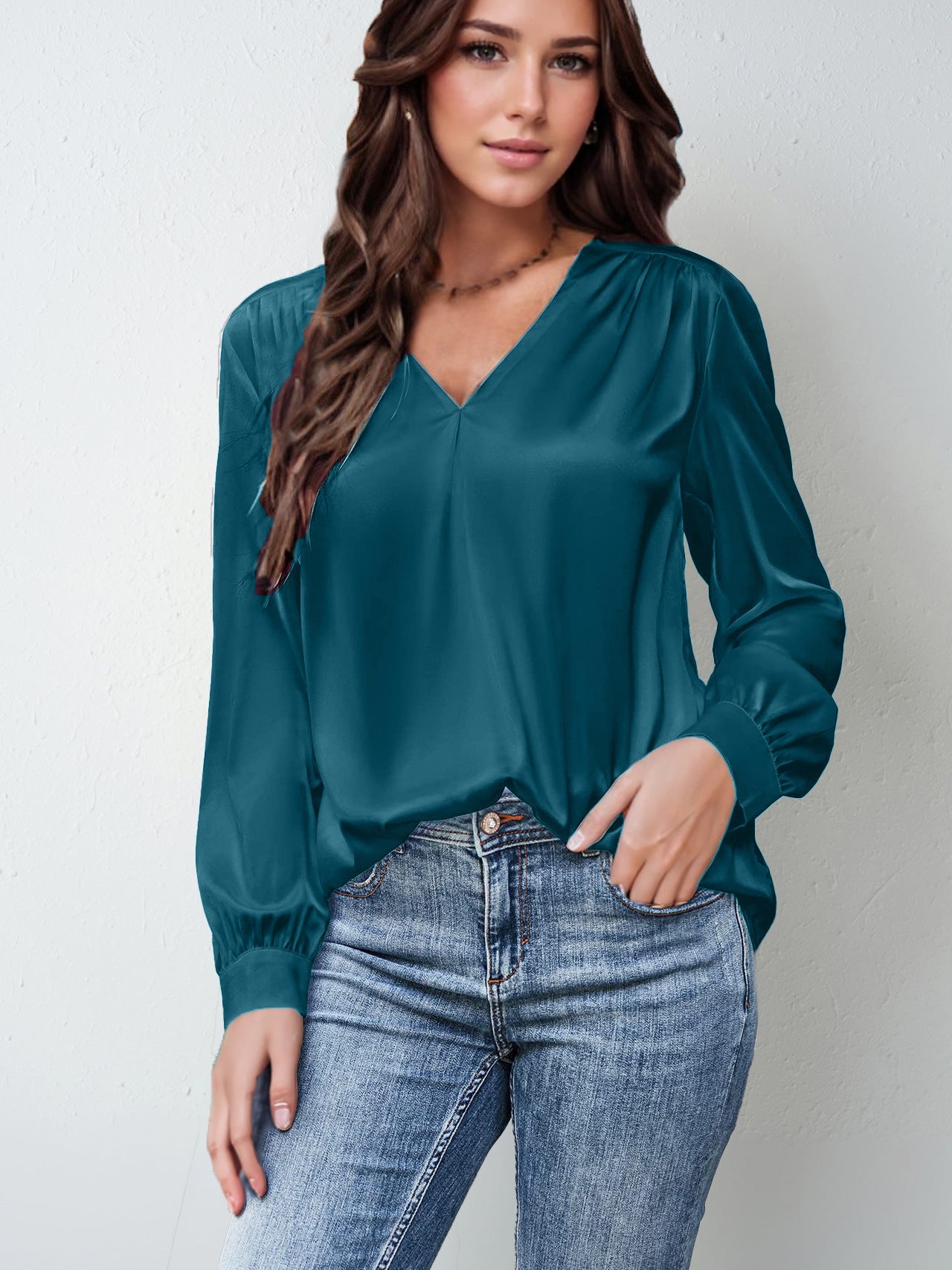 LustraFlow Satin Blouse