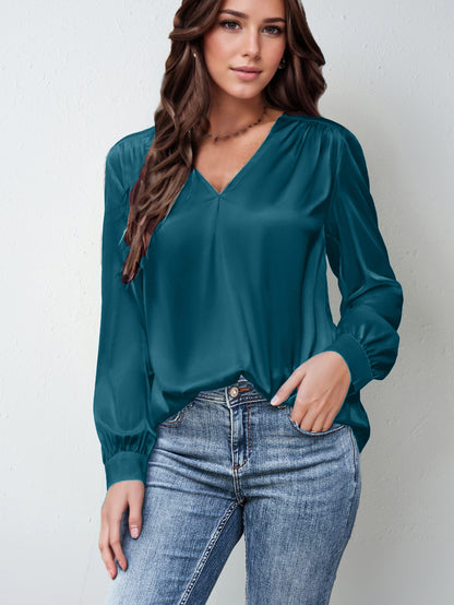 LustraFlow Satin Blouse