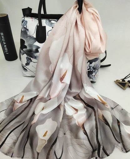 Ladies Fashion High-end Silk Scarf Shawl