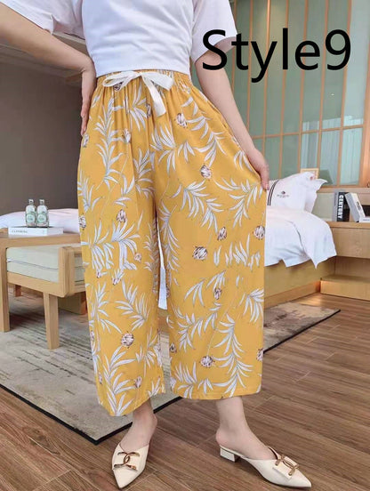 Cotton Silk Pajama Pants, Thin Cotton Silk Wide-leg Pants, Home
