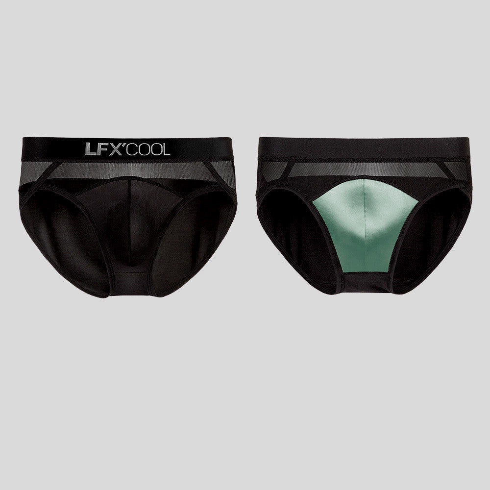 Silk Men's Triangle Underwear With Genuine Silk Crotch And Mesh