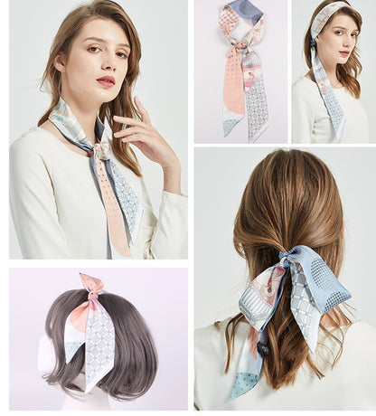 Antique Hairband Printed Silk Hairband Tassels