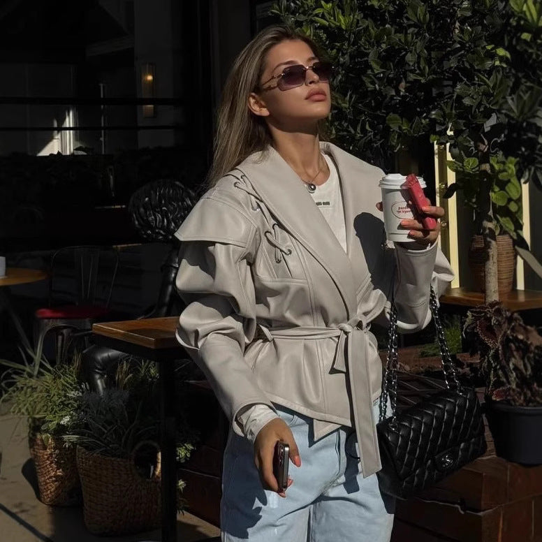 VintageEdge Faux Leather Coat