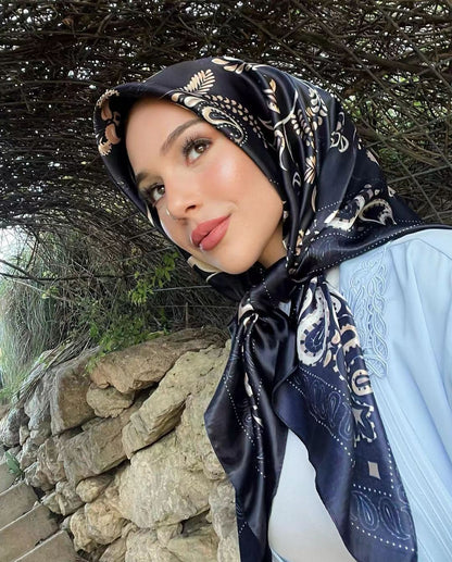 Silk Scarf 90cm Satin Malay Casual Scarf