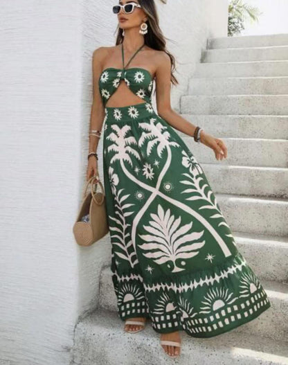 Saffron Bloom Halter Dress