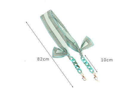Printed Silk Scarf Eye Chain Hat Windproof Pendant