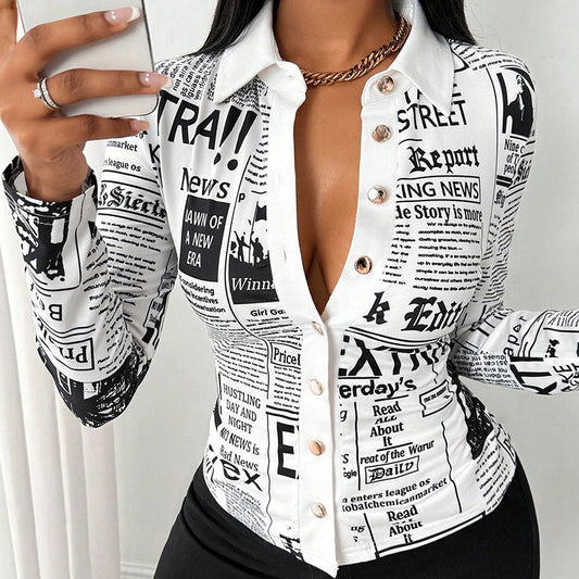 Printella Slim Placket Blouse