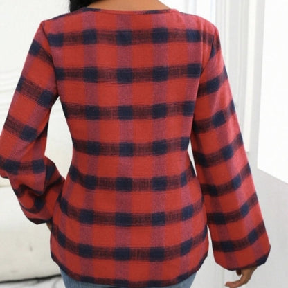 CheckFlair Bow Blouse