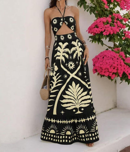 Saffron Bloom Halter Dress