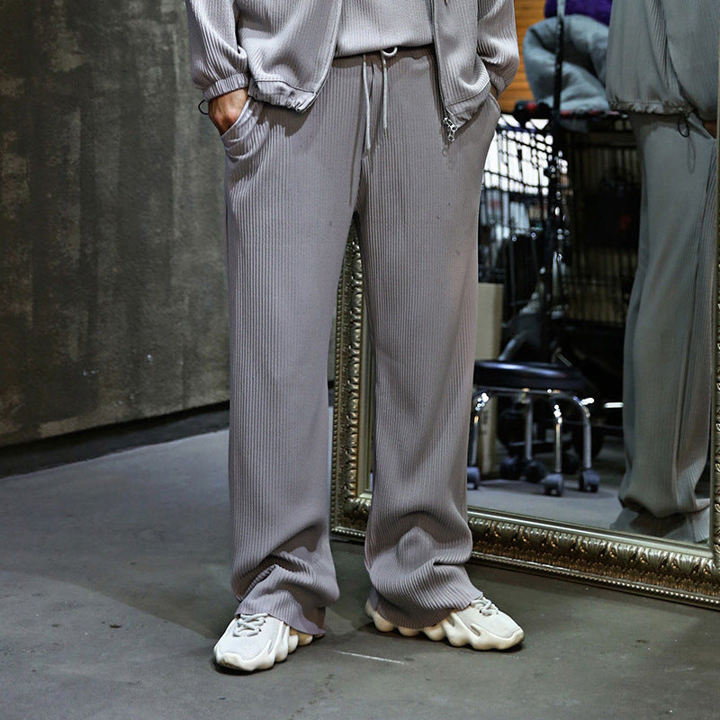 Ice Silk Vertical Pants Men's Loose Sports Casual