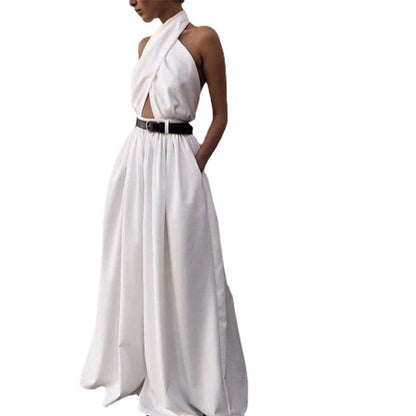 Satin Mirage Halter Jumpsuit