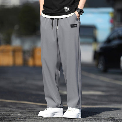 Ice Silk Pants Men's Summer Thin Loose