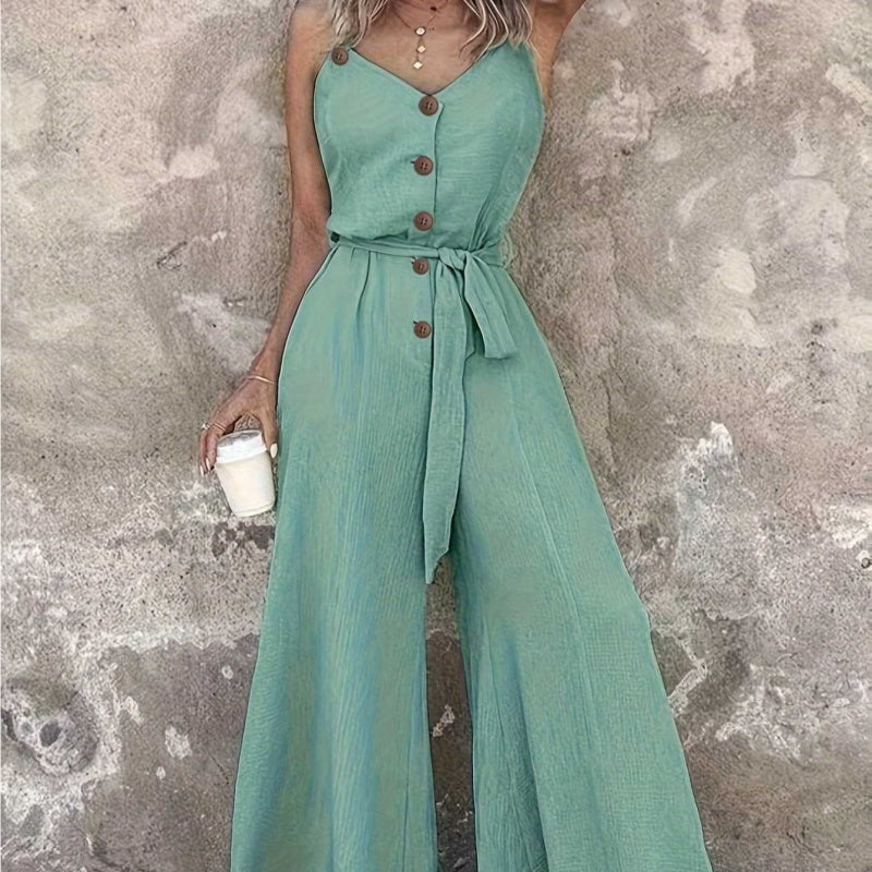 EaseLuxe™ ButtonFlow Jumpsuit