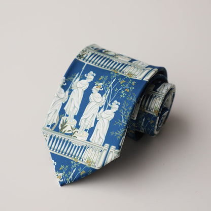 Casual Trendy Vintage Printed Silk Tie For Men