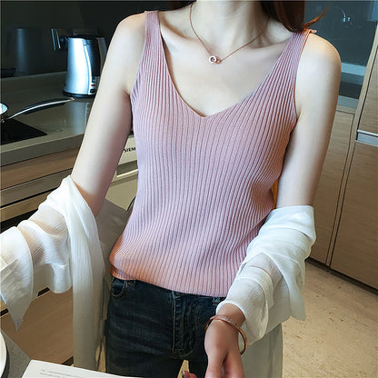 Knitted sling ice silk vest