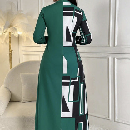 Valerienne V-Neck Print Maxi Dress