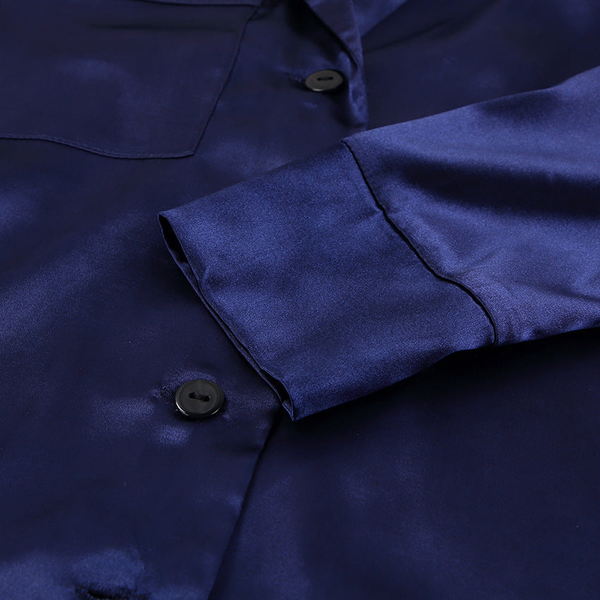 New Blue Silk Trousers Home Service