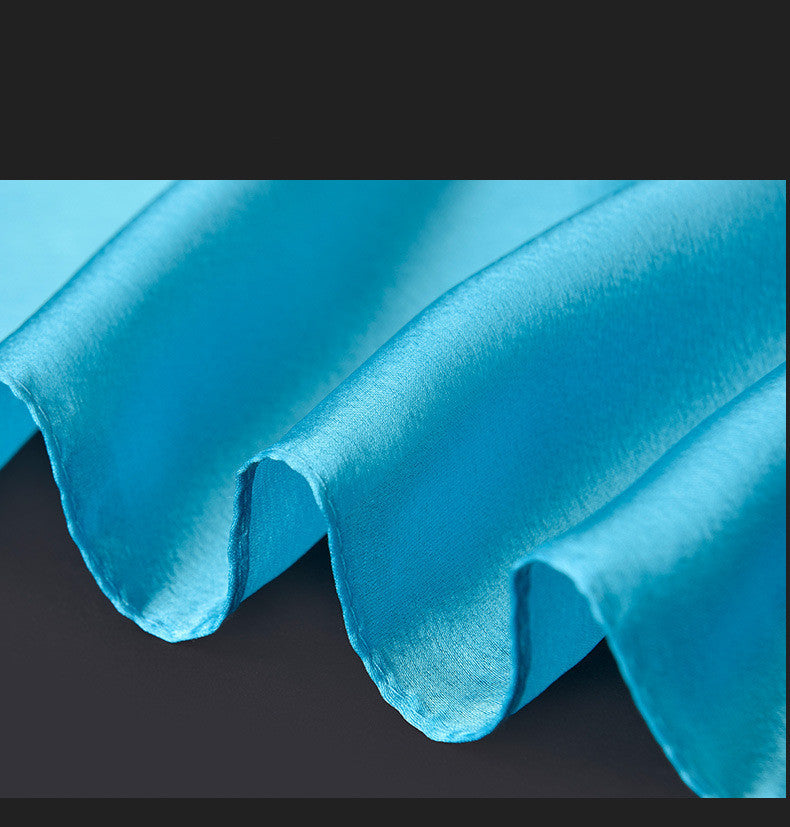 Ladies Fashion Solid Color Long Silk Scarf Shawl