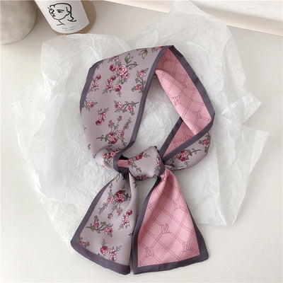 Long faux silk scarf