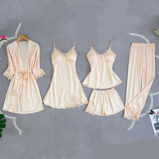 Women's Imitated Silk Pajamas Suit