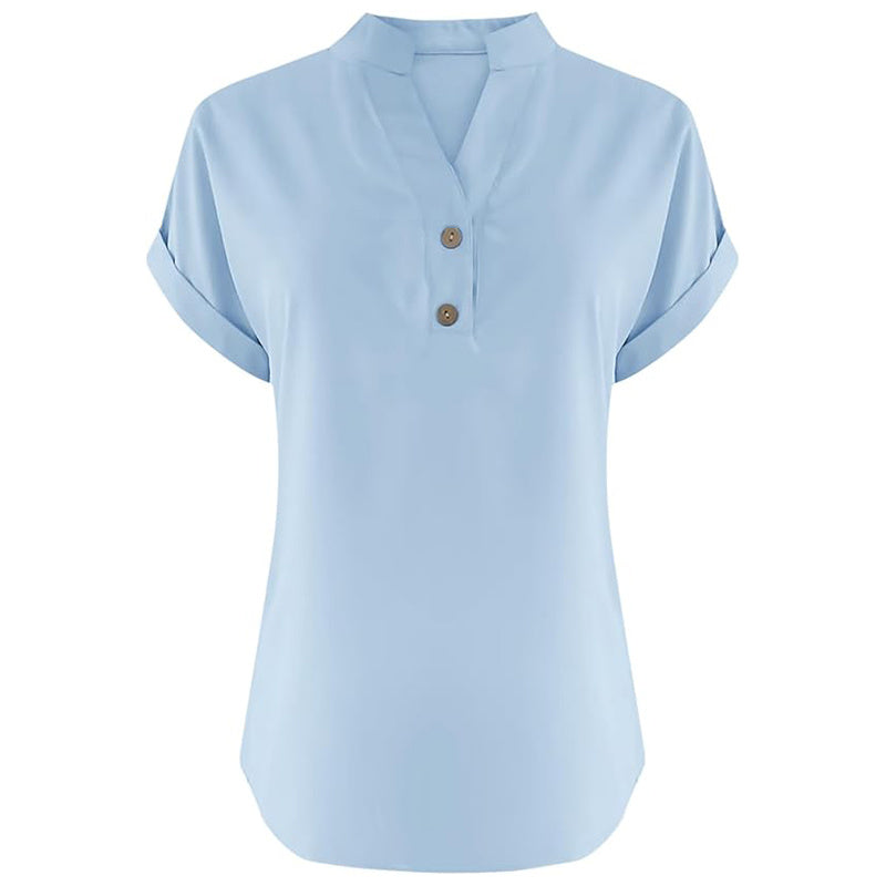 Serenelle V-Button Blouse