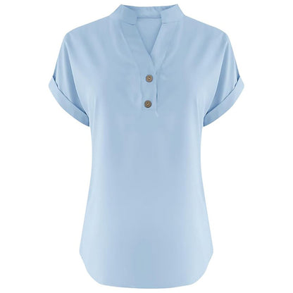 Serenelle V-Button Blouse