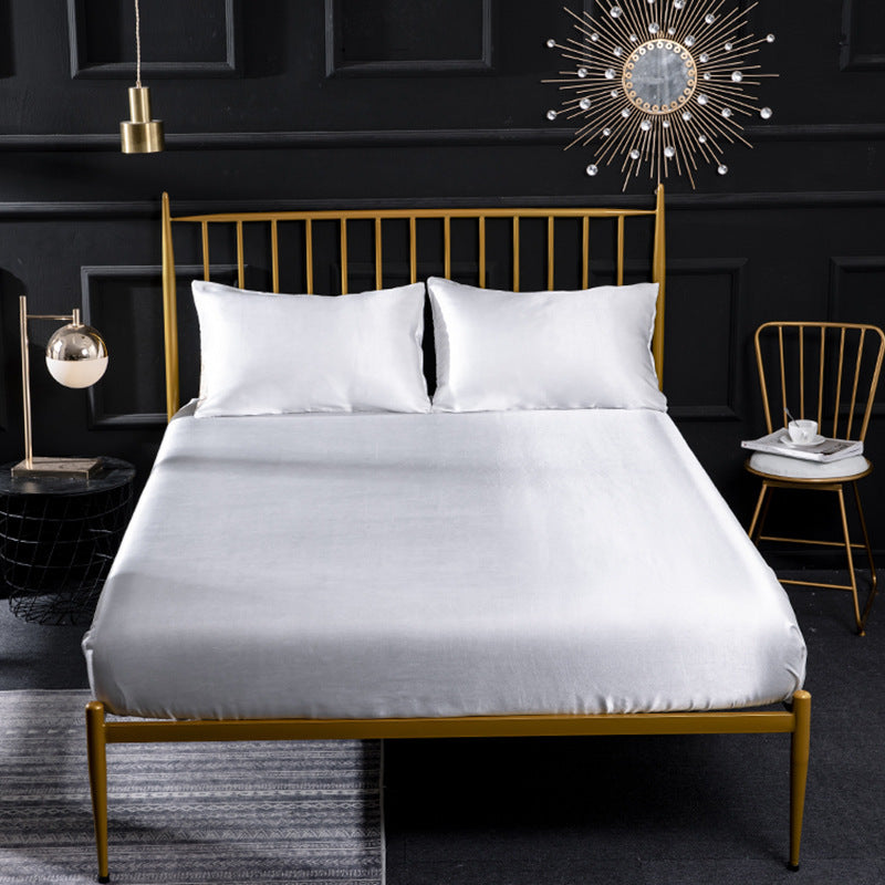 Three-piece silk mattress protection cover