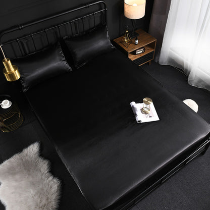 Three-piece silk mattress protection cover