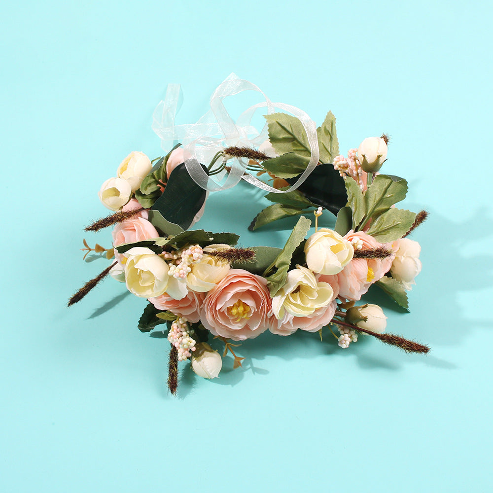 Silk yarn simulation flower headband