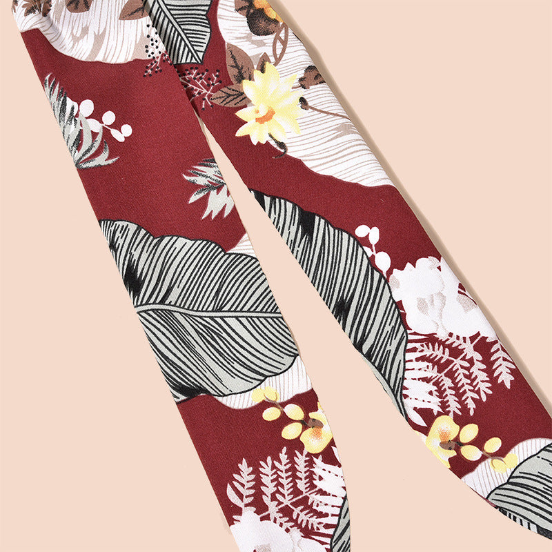 Ribbon silk cloth floral hair rope