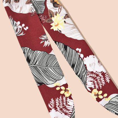 Ribbon silk cloth floral hair rope