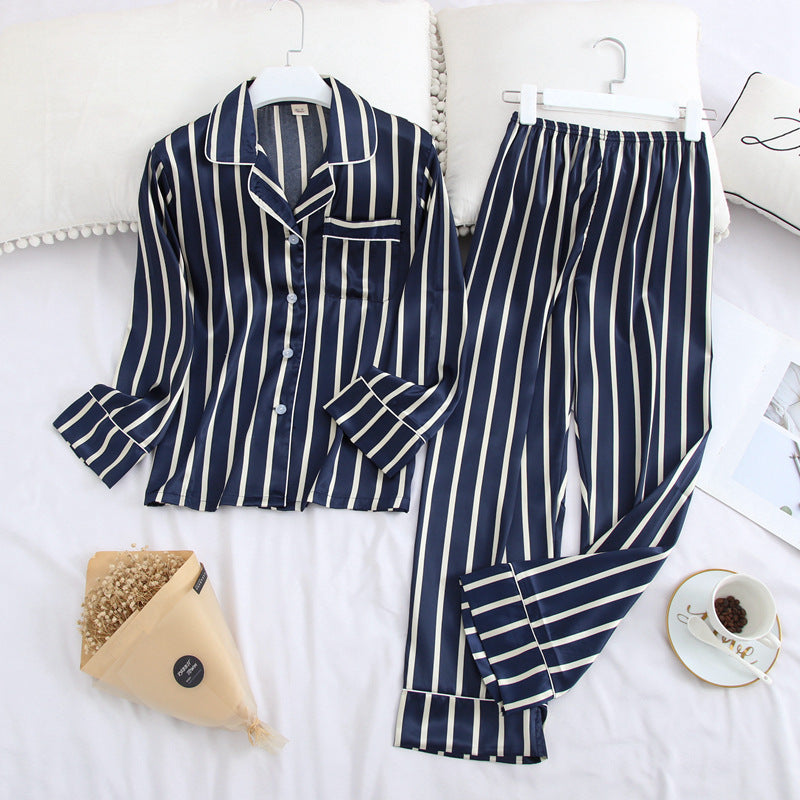Spring and Autumn Ice Silk Homewear Set