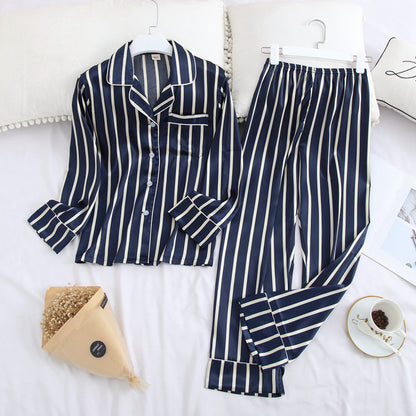 Spring and Autumn Ice Silk Homewear Set
