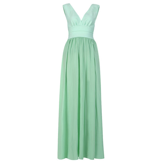 Fashion Women's Silk Dress Bohemian Ramie