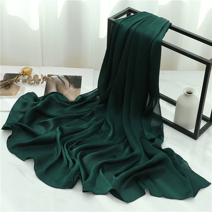 Solid Color Silk Scarf Basic All-matching