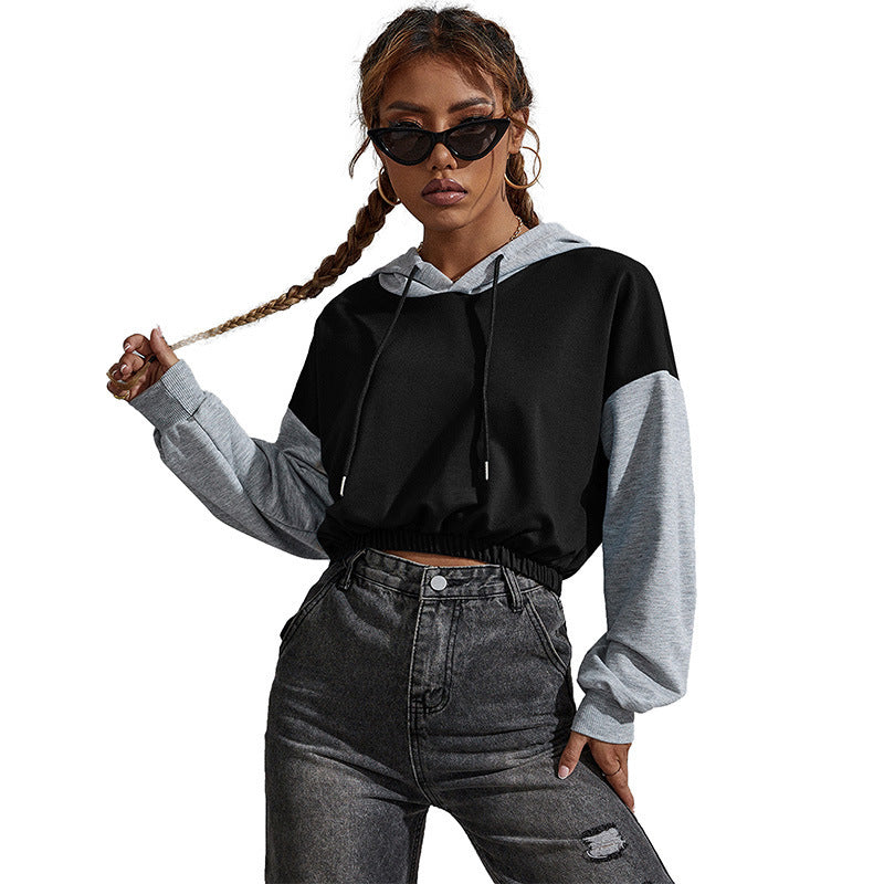 VibeSplit Cropped Hooded Sweater