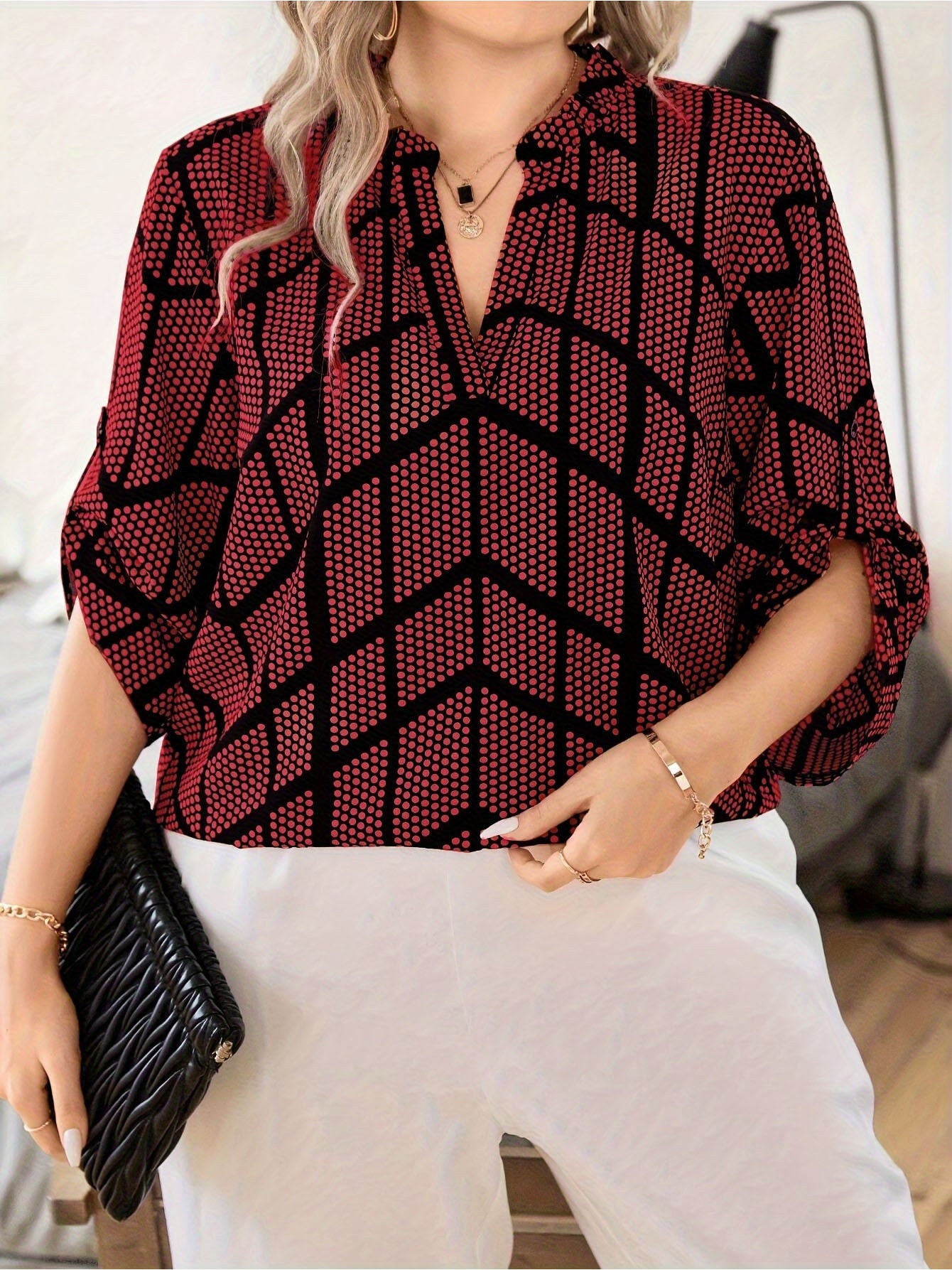 Dotella Breeze V-Neck Blouse
