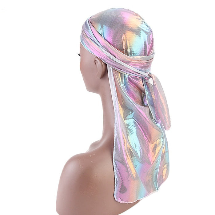 Laser simulation silk long tail pirate hat