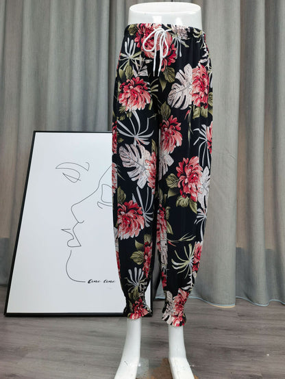 Icy Silk Loose Drawstring High Waist Bloomers