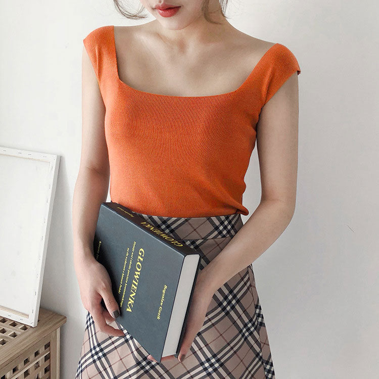 Knitted sling ice silk vest