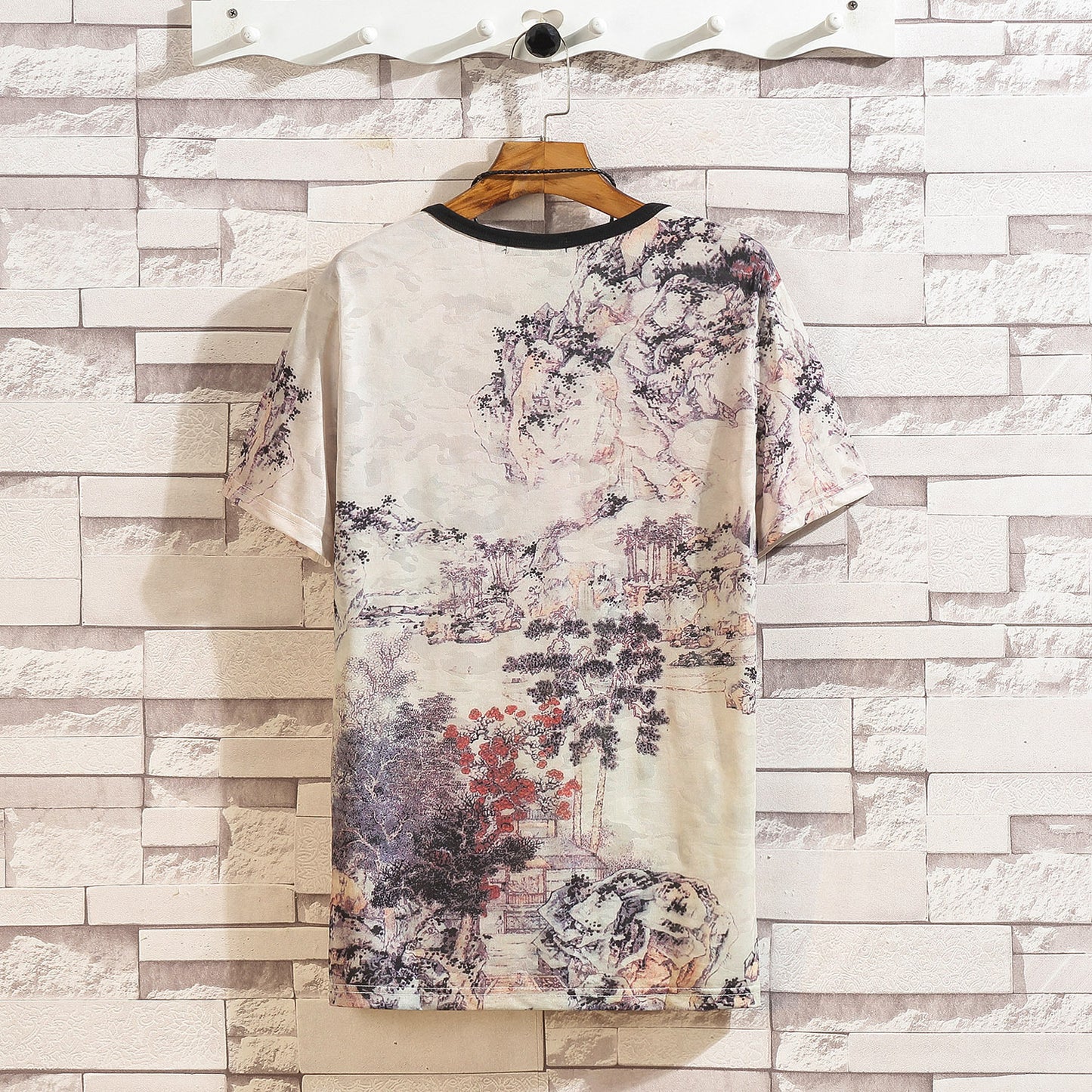 Cool men's casual fashion ice silk short sleeve