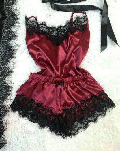 Simulated Silk Plus Size Home Underwear Suspenders Nightdress