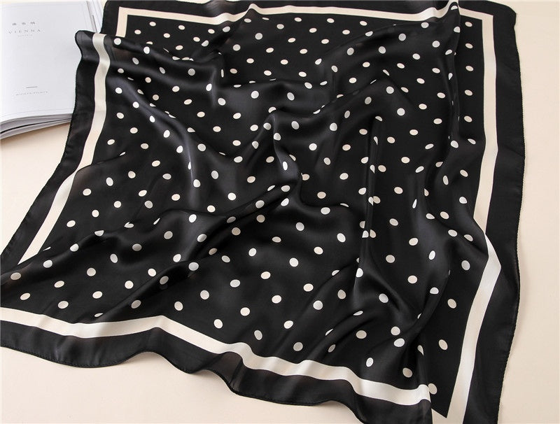 Satin bow tie bow point small silk scarf