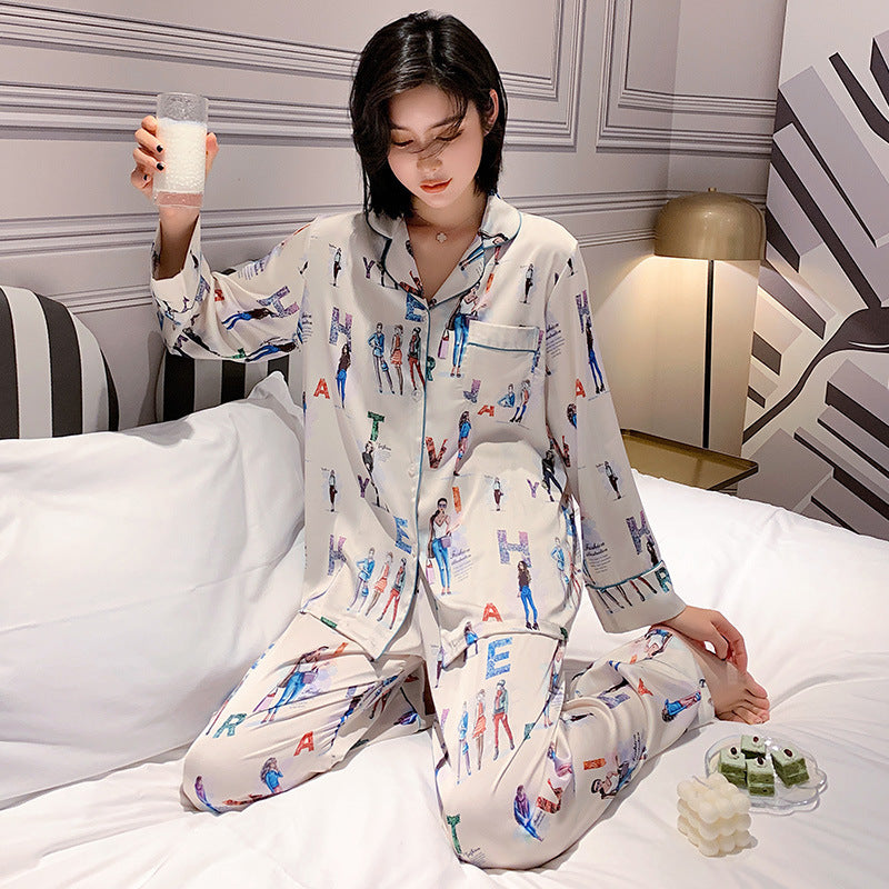 Ice silk fashion long sleeve suit
