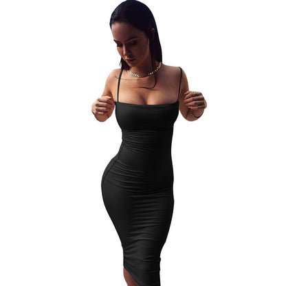 Nightclub milk silk plus velvet bandage dress sexy strap dress