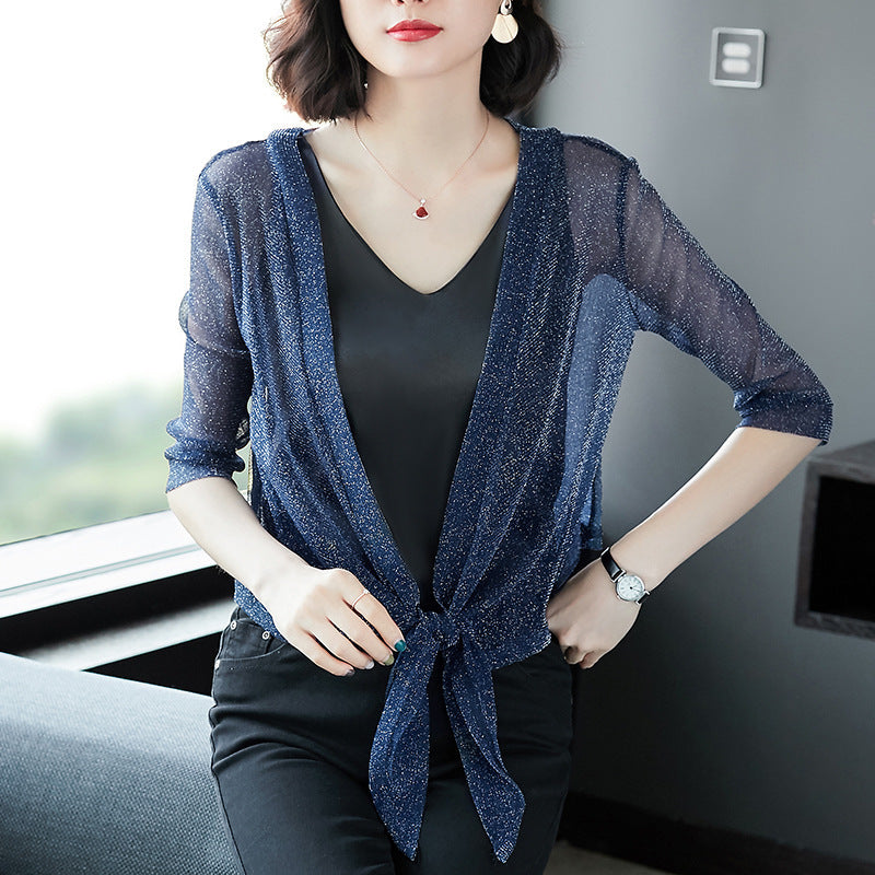 Mesh flash silk coat