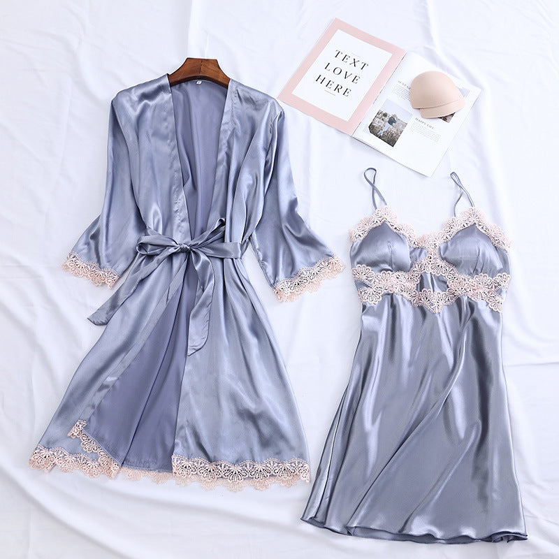 Two-piece women's silk home wear