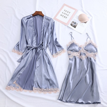 Two-piece women's silk home wear