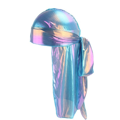Laser simulation silk long tail pirate hat